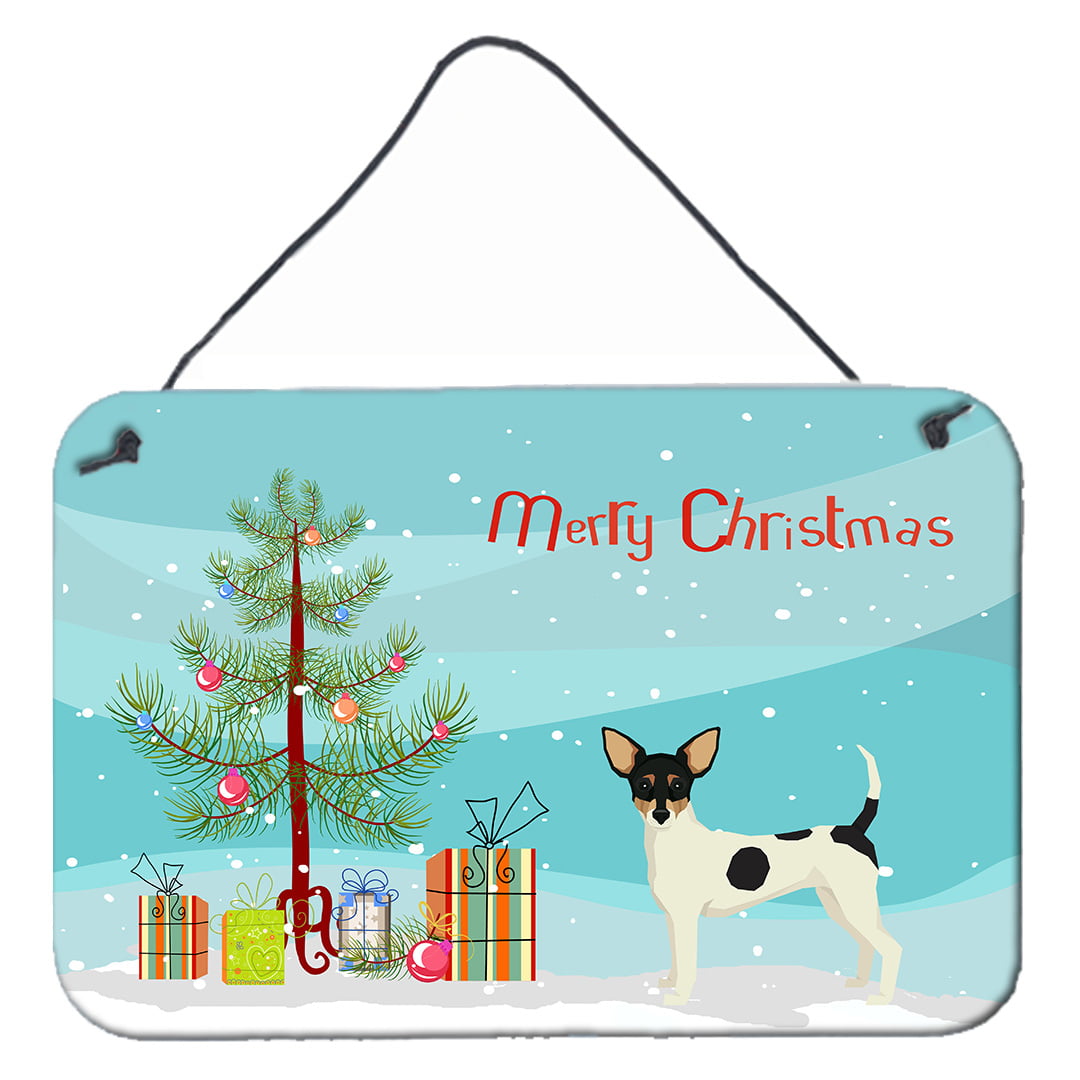 Toy Fox Terrier Christmas Tree Wall or Door Hanging Prints