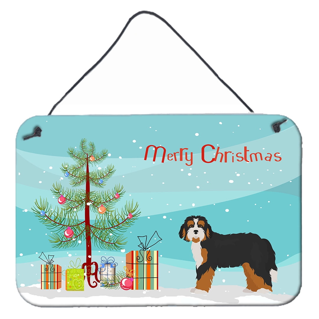 Bernedoodle Christmas Tree Wall or Door Hanging Prints