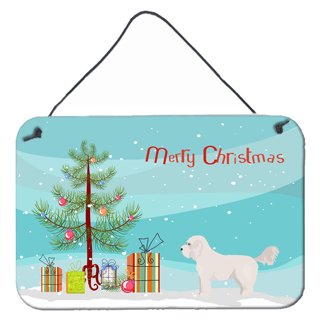 Bichpoo White Christmas Tree Wall or Door Hanging Prints