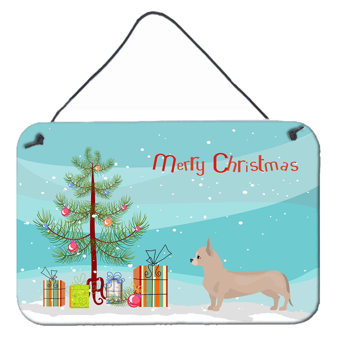Tan Chiweenie Christmas Tree Wall or Door Hanging Prints