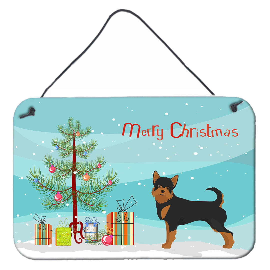 Black & Tan Chorkie Christmas Tree Wall or Door Hanging Prints