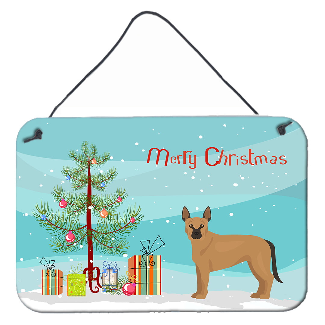 Tan German Shepherd Mastiff Mix Christmas Tree Wall or Door Hanging Prints