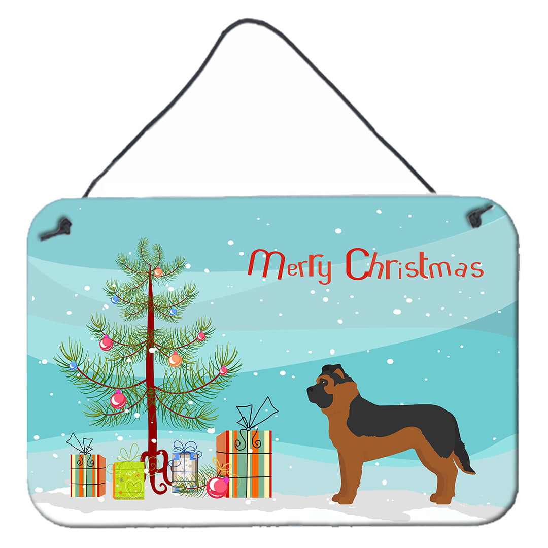 Black German Shepherd Mastiff Mix Christmas Tree Wall or Door Hanging Prints
