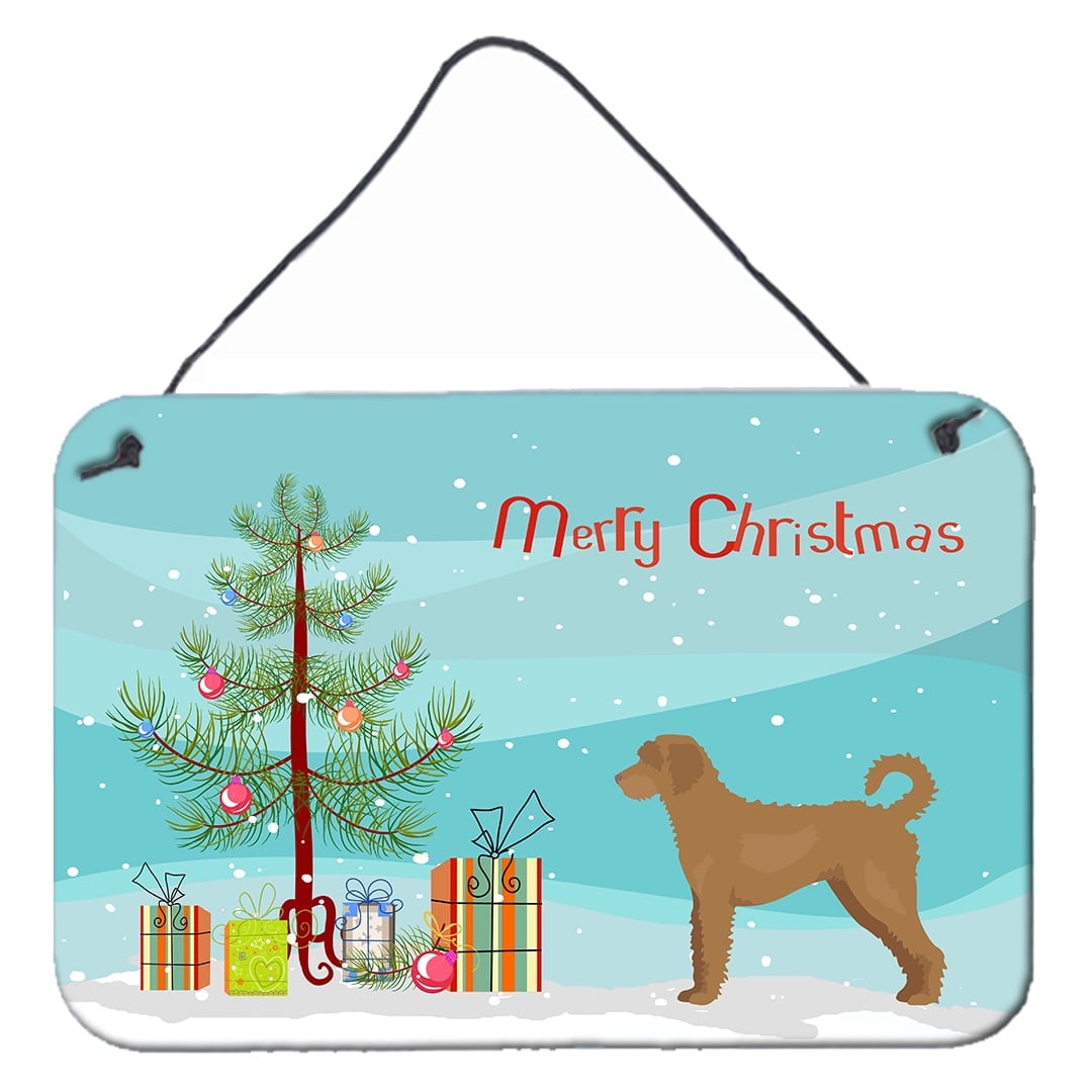 Tan Labradoodle Christmas Tree Wall or Door Hanging Prints