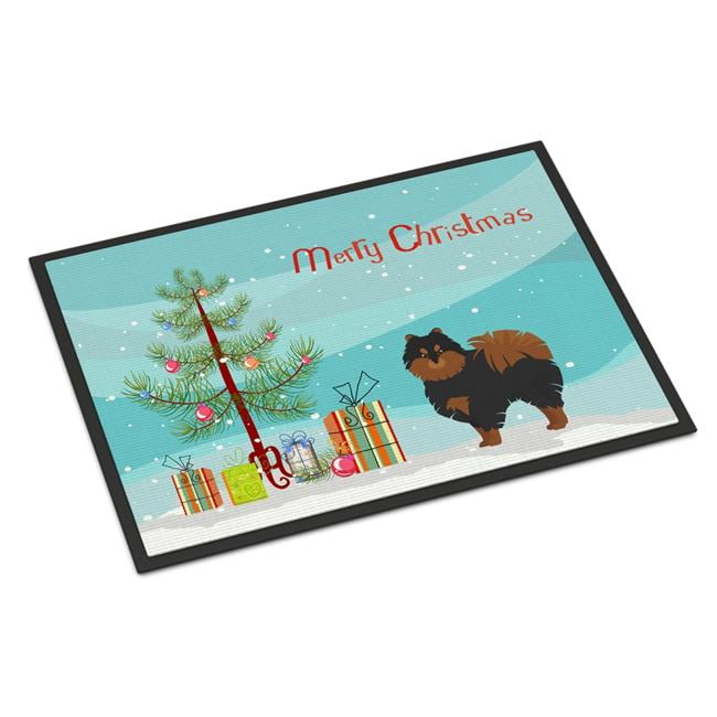 CK3477JMAT 24 x 36 in. Pomeranian Christmas Tree Indoor or Outdoor Mat