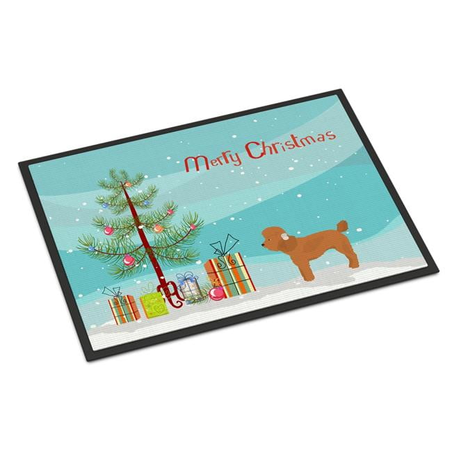 CK3479JMAT 24 x 36 in. Toy Poodle Christmas Tree Indoor or Outdoor Mat