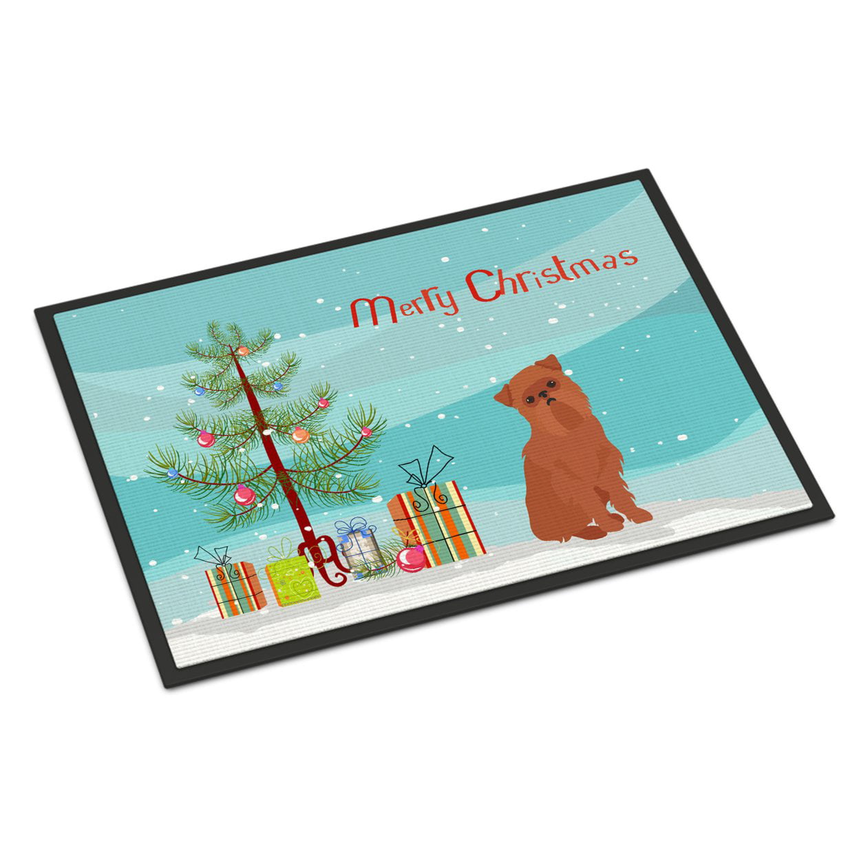 CK3494JMAT 24 x 36 in. Brussels Griffon Christmas Tree Indoor or Outdoor Mat