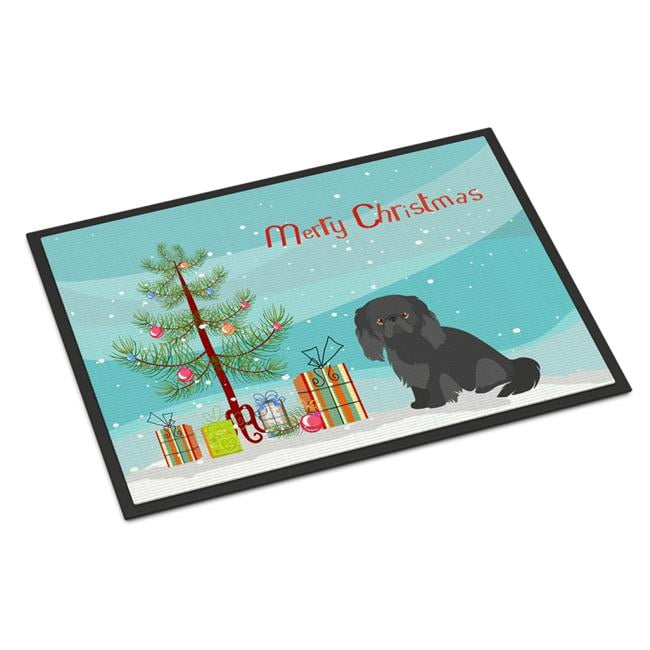 CK3505JMAT 24 x 36 in. Pekingese Christmas Tree Indoor or Outdoor Mat