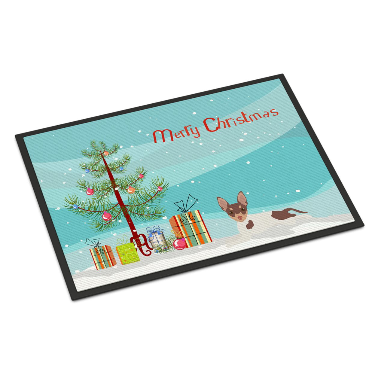 24 x 36 in. Toy Fox Terrier Christmas Tree Indoor or Outdoor Mat