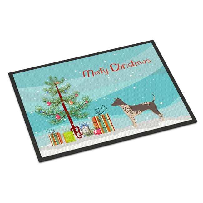 CK3514JMAT 24 x 36 in. American Hairless Terrier Christmas Tree Indoor or Outdoor Mat