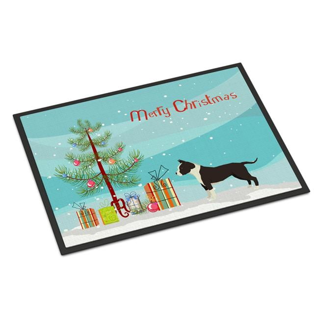 CK3515JMAT 24 x 36 in. American Staffordshire Terrier Christmas Tree Indoor or Outdoor Mat