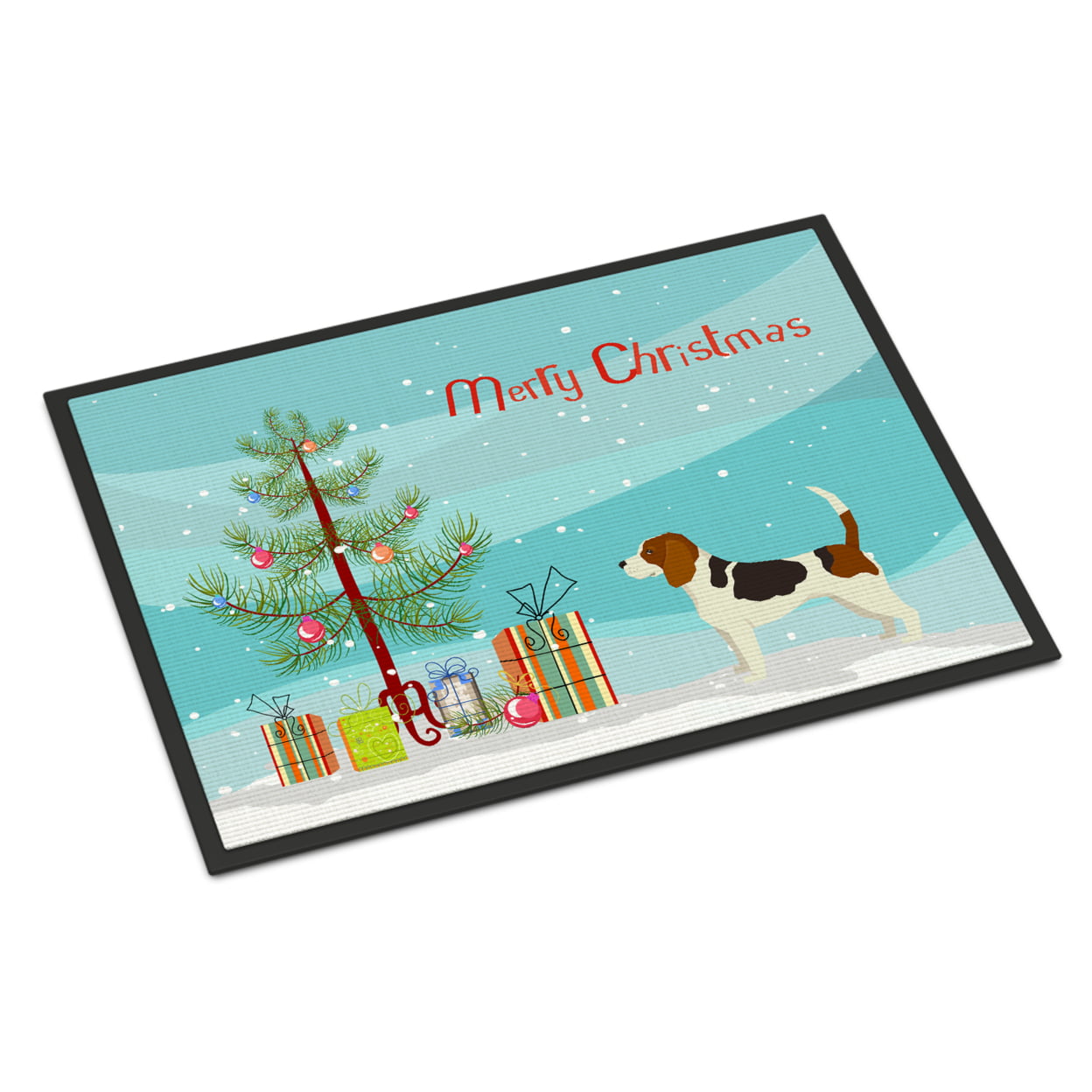 24 x 36 in. Beagle Christmas Tree Indoor or Outdoor Mat