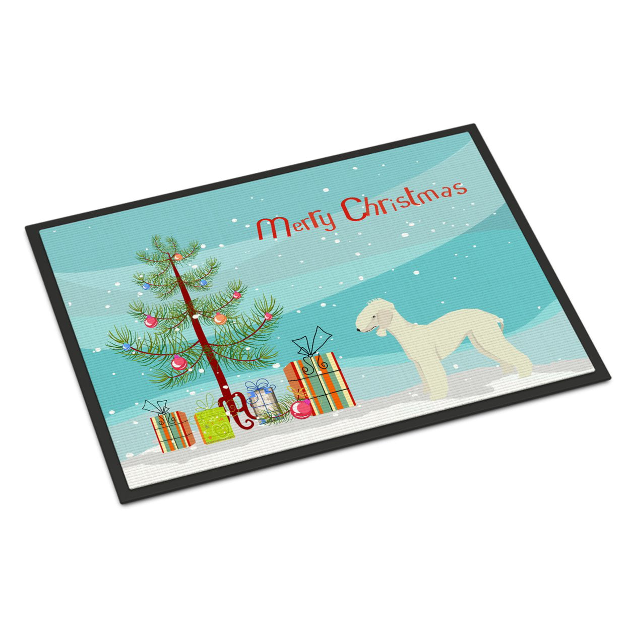 CK3520JMAT 24 x 36 in. Bedlington Terrier Christmas Tree Indoor or Outdoor Mat