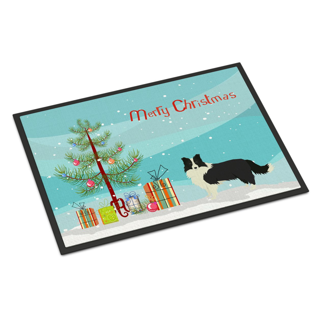 CK3522JMAT 24 x 36 in. Border Collie Christmas Tree Indoor or Outdoor Mat