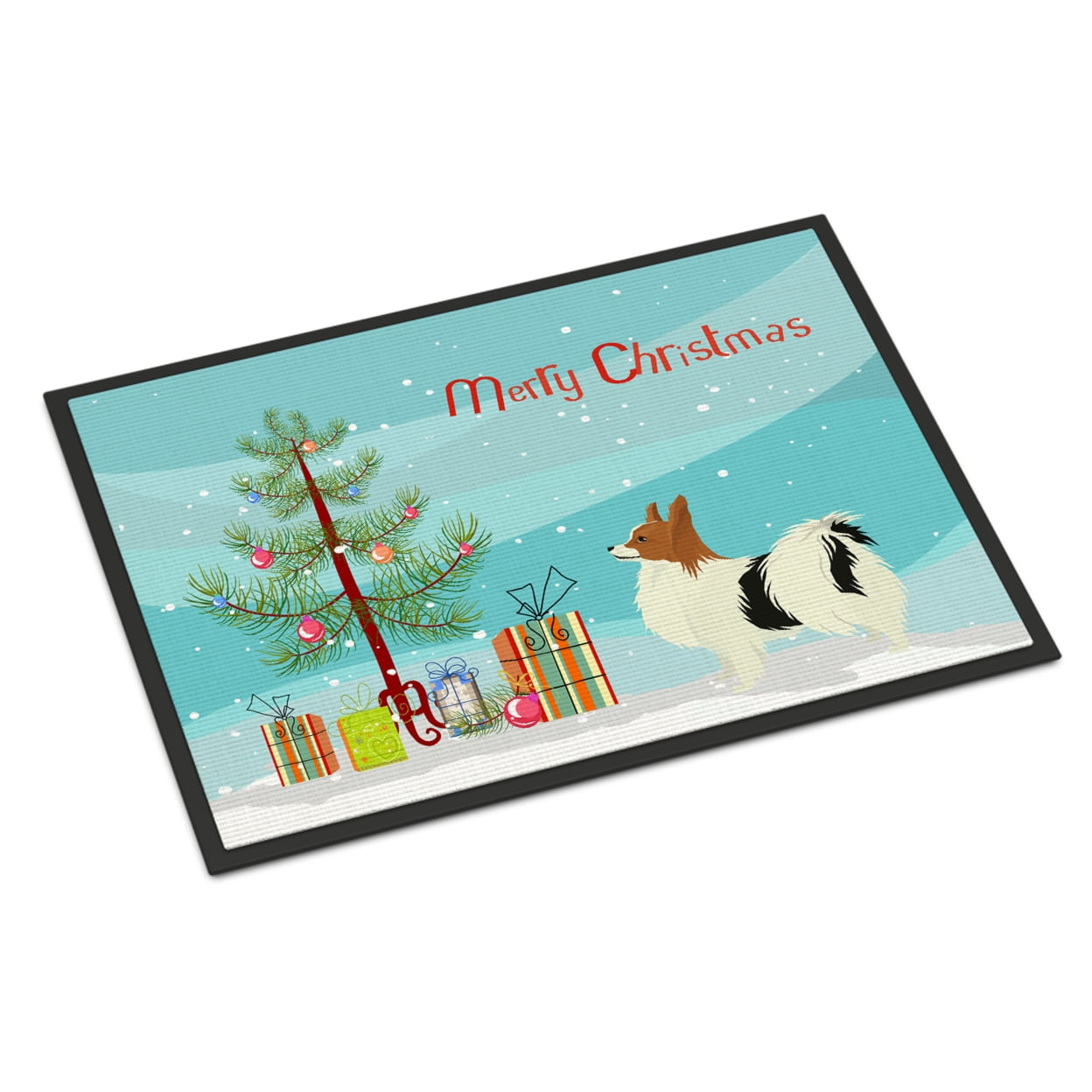 24 x 36 in. Papillon Christmas Tree Indoor or Outdoor Mat
