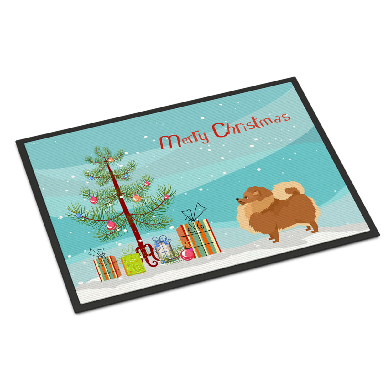 CK3555JMAT 24 x 36 in. Pomeranian Christmas Tree Indoor or Outdoor Mat