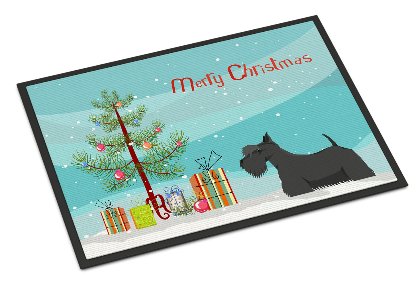 Carolines Treasures CK3560JMAT 24 x 36 in. Scottish Terrier Christmas Tree Indoor or Outdoor Mat