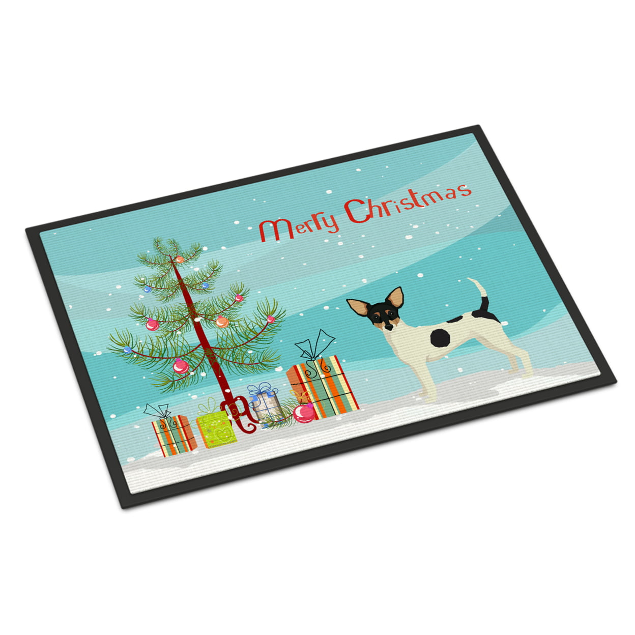 CK3567JMAT 24 x 36 in. Toy Fox Terrier Christmas Tree Indoor or Outdoor Mat