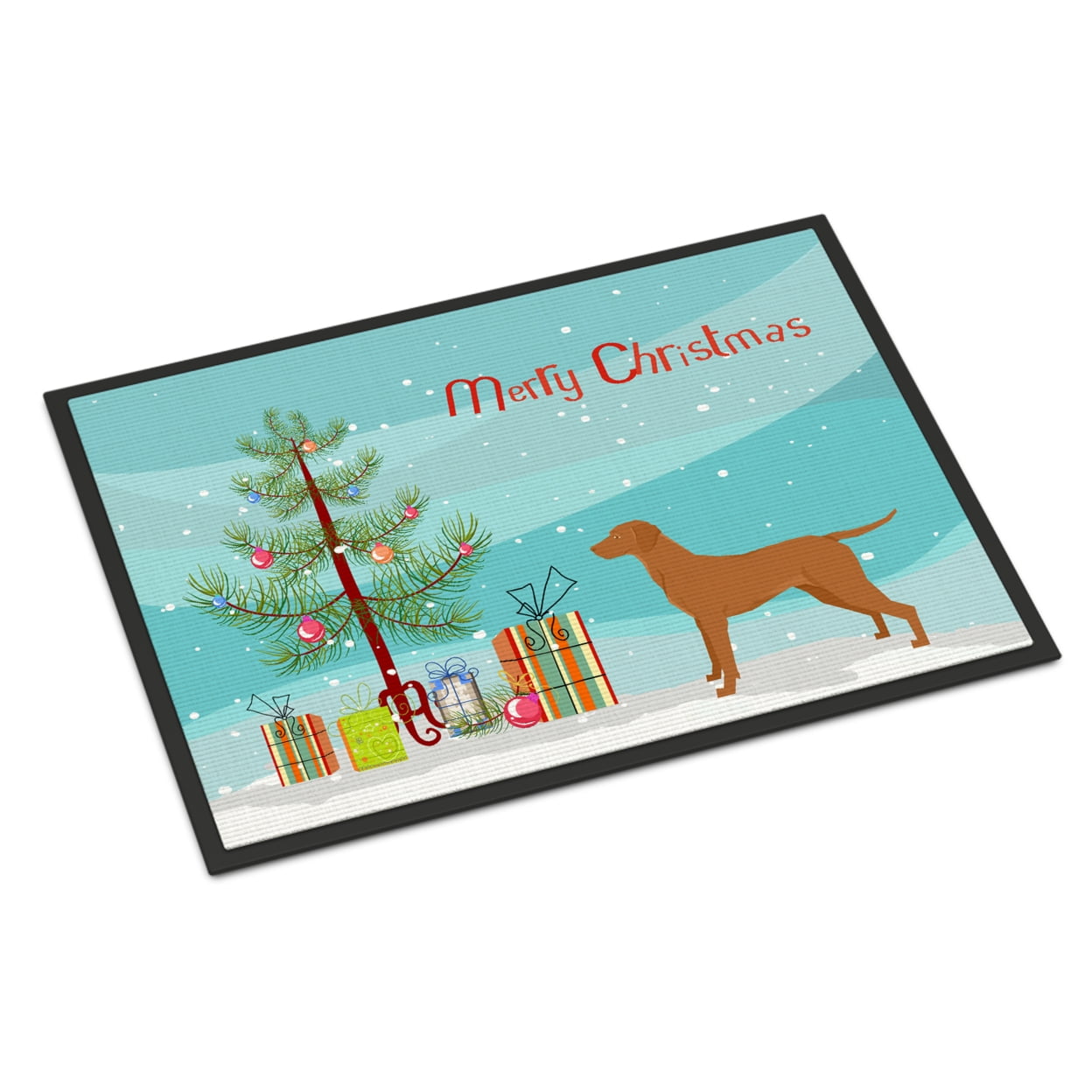 CK3568JMAT 24 x 36 in. Vizsla Christmas Tree Indoor or Outdoor Mat