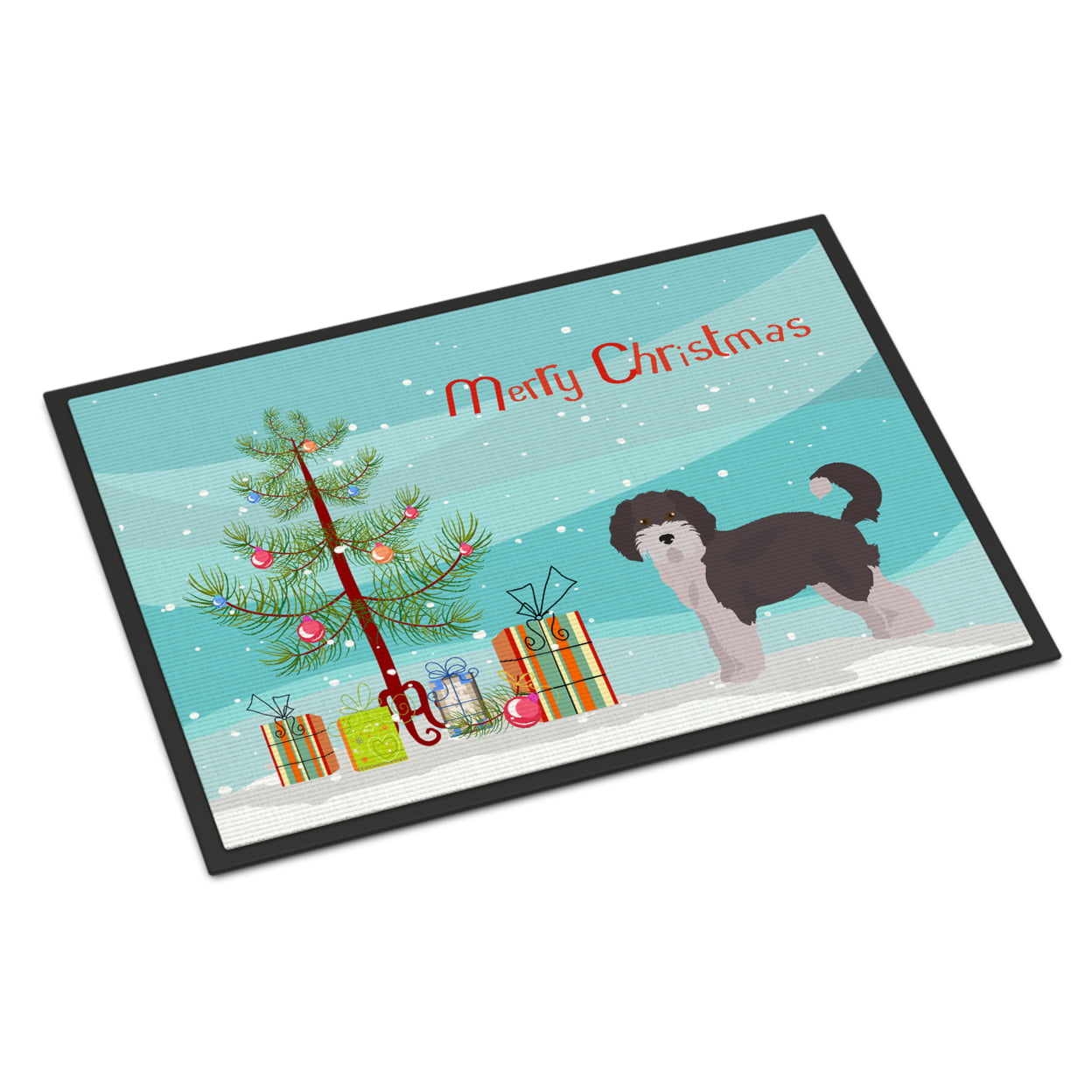 CK3800JMAT 24 x 36 in. Aussiedoodle No.1 Christmas Tree Indoor or Outdoor Mat