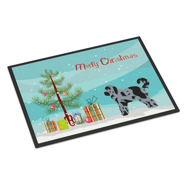CK3801JMAT 24 x 36 in. Aussiedoodle No.2 Christmas Tree Indoor or Outdoor Mat