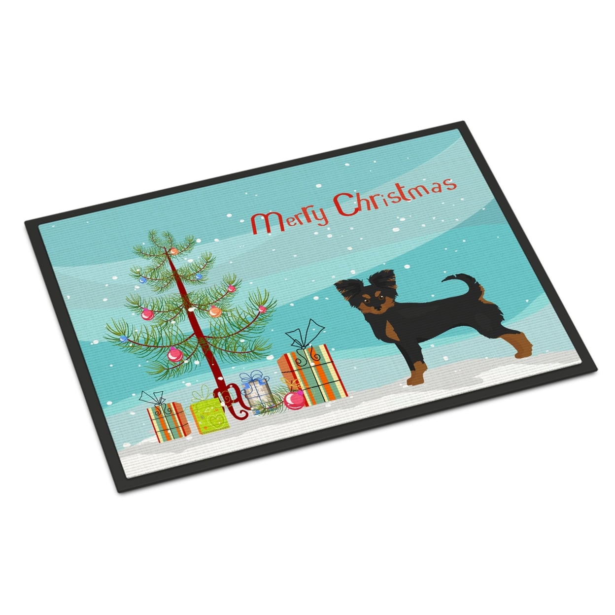 CK3813JMAT 24 x 36 in. Black & Tan Chion Christmas Tree Indoor or Outdoor Mat