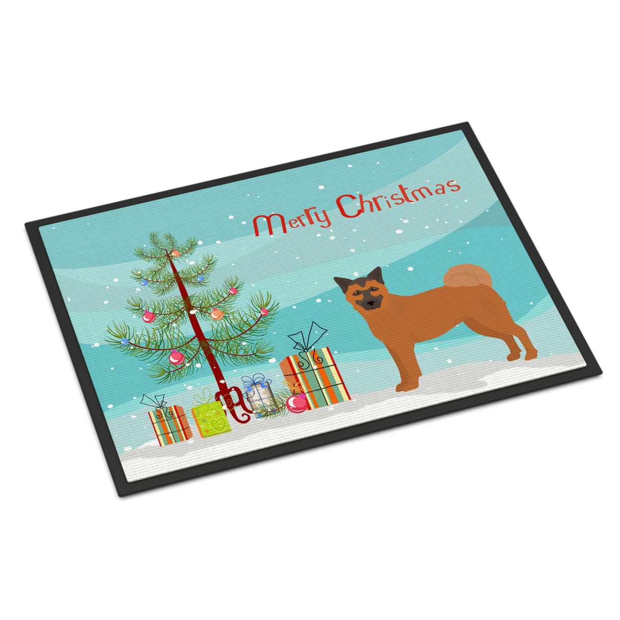 24 x 36 in. Chow Shepherd Christmas Tree Indoor or Outdoor Mat