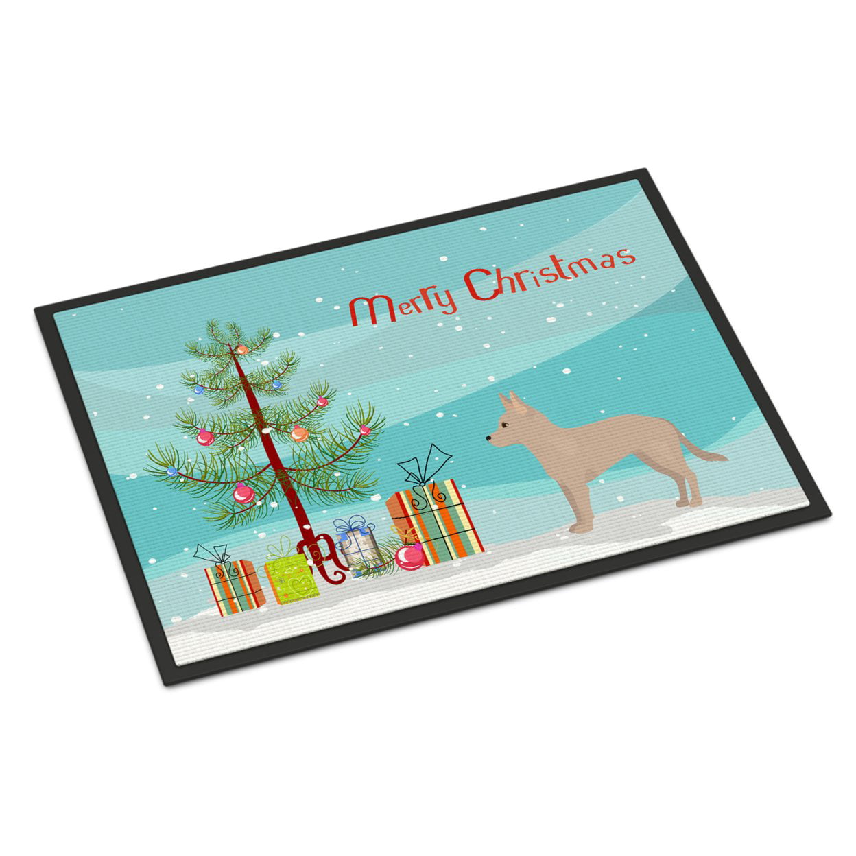 CK3842JMAT 24 x 36 in. Tan Jackhuahua Christmas Tree Indoor or Outdoor Mat