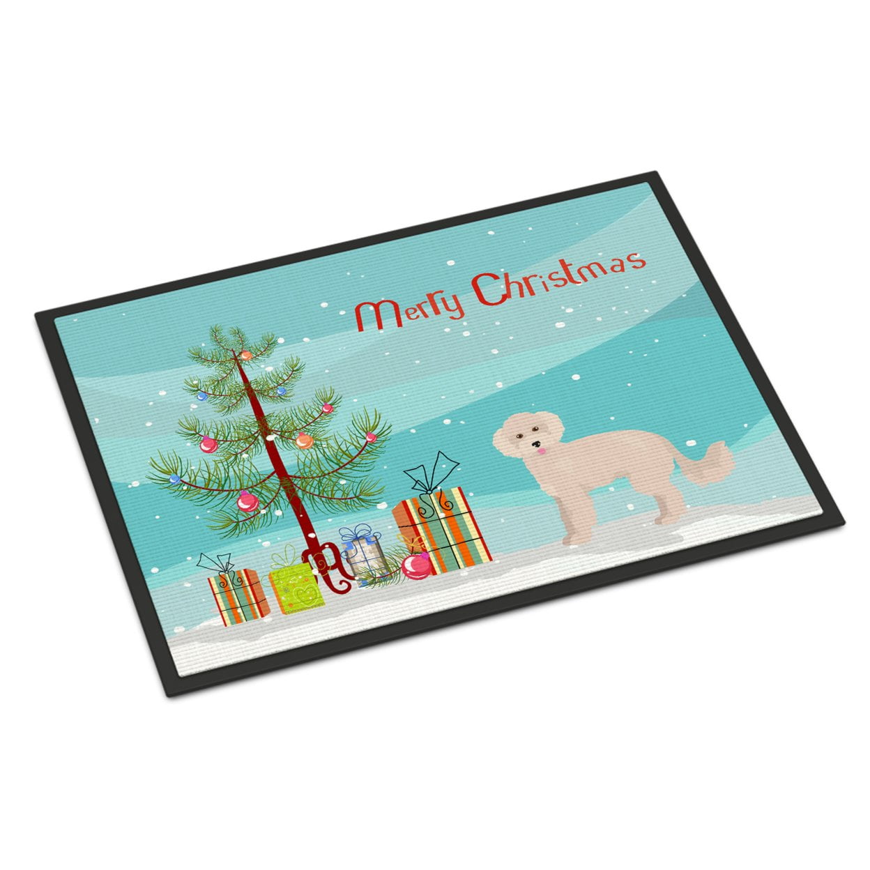 CK3854JMAT 24 x 36 in. Maltipoo Christmas Tree Indoor or Outdoor Mat