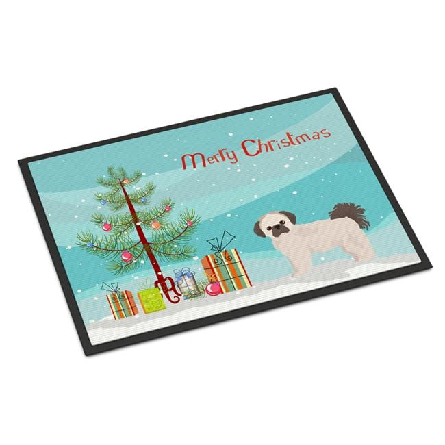 CK3857JMAT 24 x 36 in. Pekeapoo Christmas Tree Indoor or Outdoor Mat
