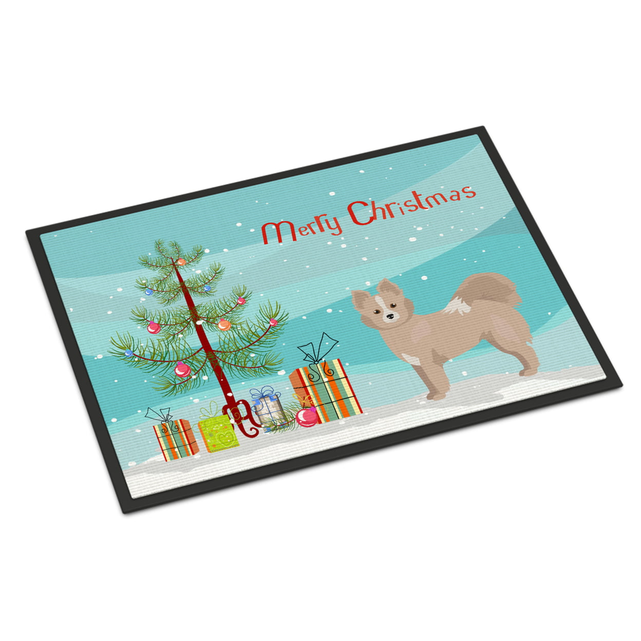 24 x 36 in. Tan Pomchi Christmas Tree Indoor or Outdoor Mat