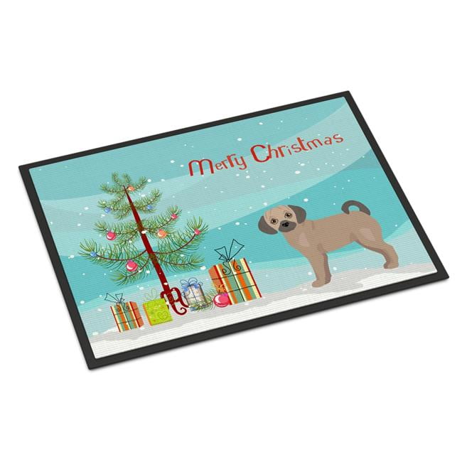 CK3864JMAT 24 x 36 in. Fawn Puggle Christmas Tree Indoor or Outdoor Mat