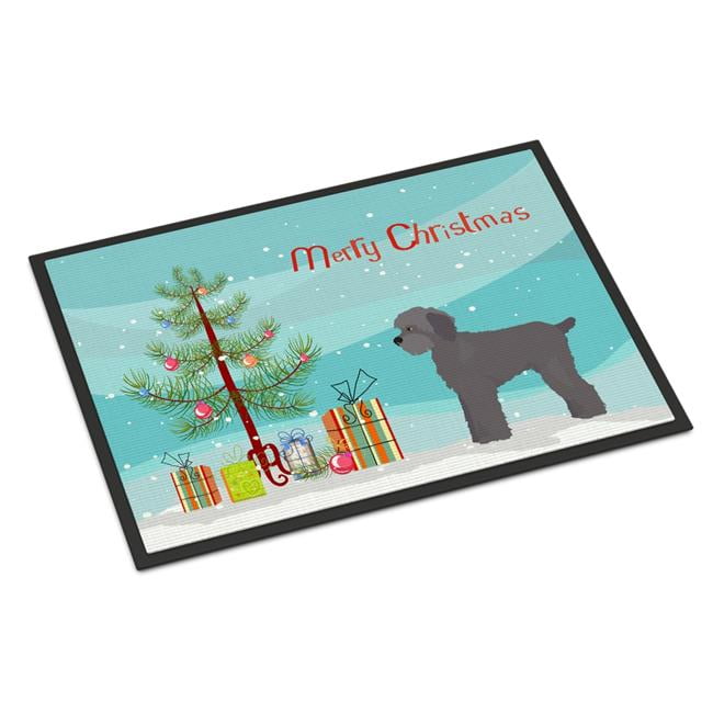 CK3865JMAT 24 x 36 in. Grey Schnoodle Christmas Tree Indoor or Outdoor Mat