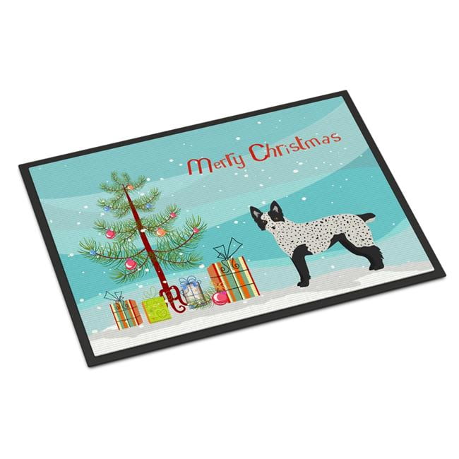 CK3877JMAT 24 x 36 in. Texas Heeler Christmas Tree Indoor or Outdoor Mat