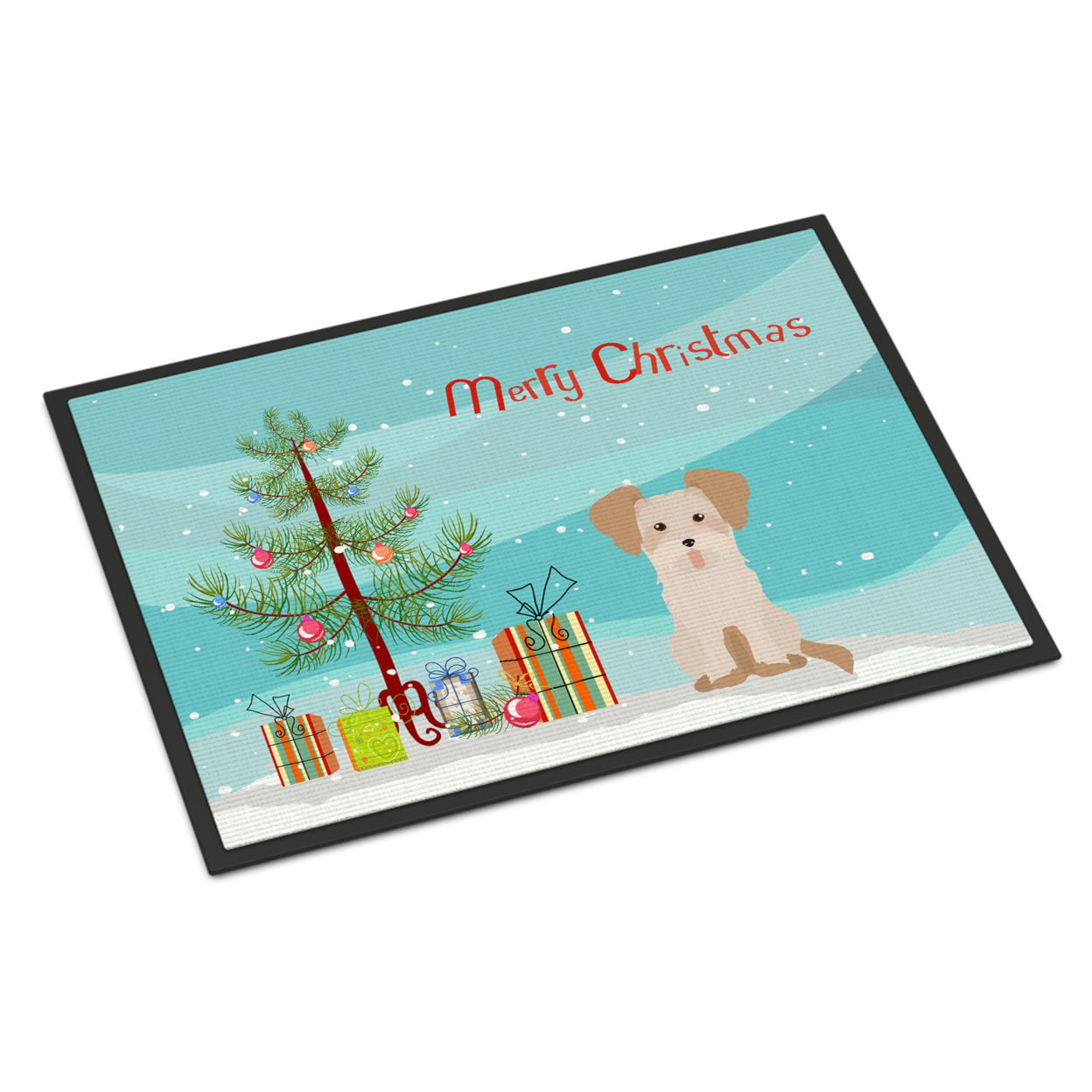 CK3889JMAT 24 x 36 in. Morkie No.3 Christmas Tree Indoor or Outdoor Mat