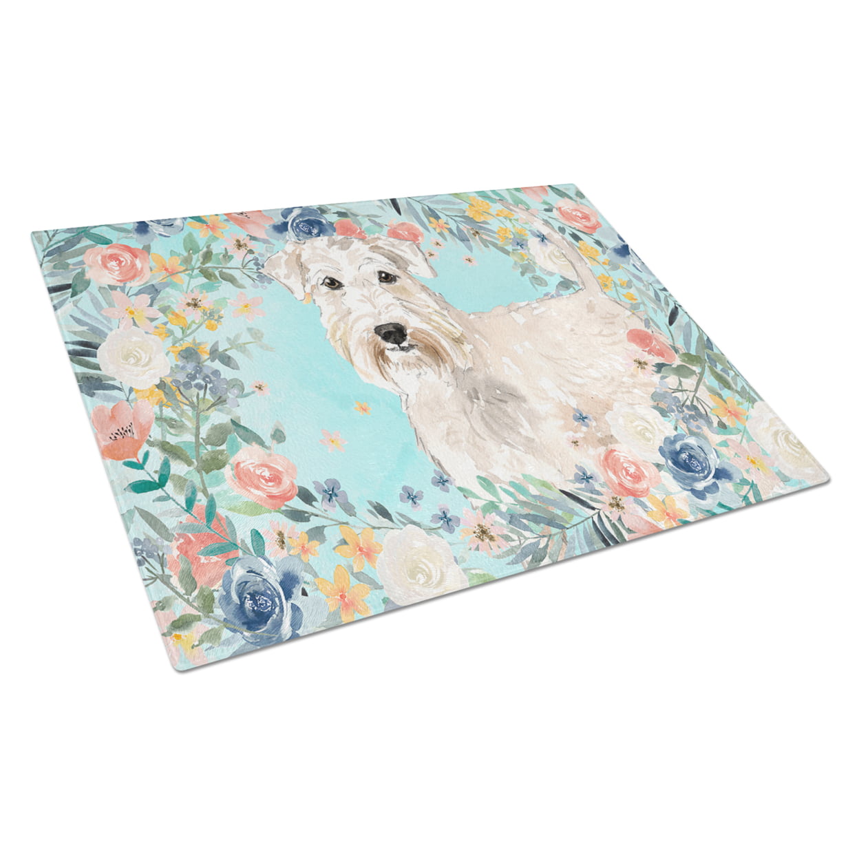 Wheaten Terrier Glass Cutting Board - Large