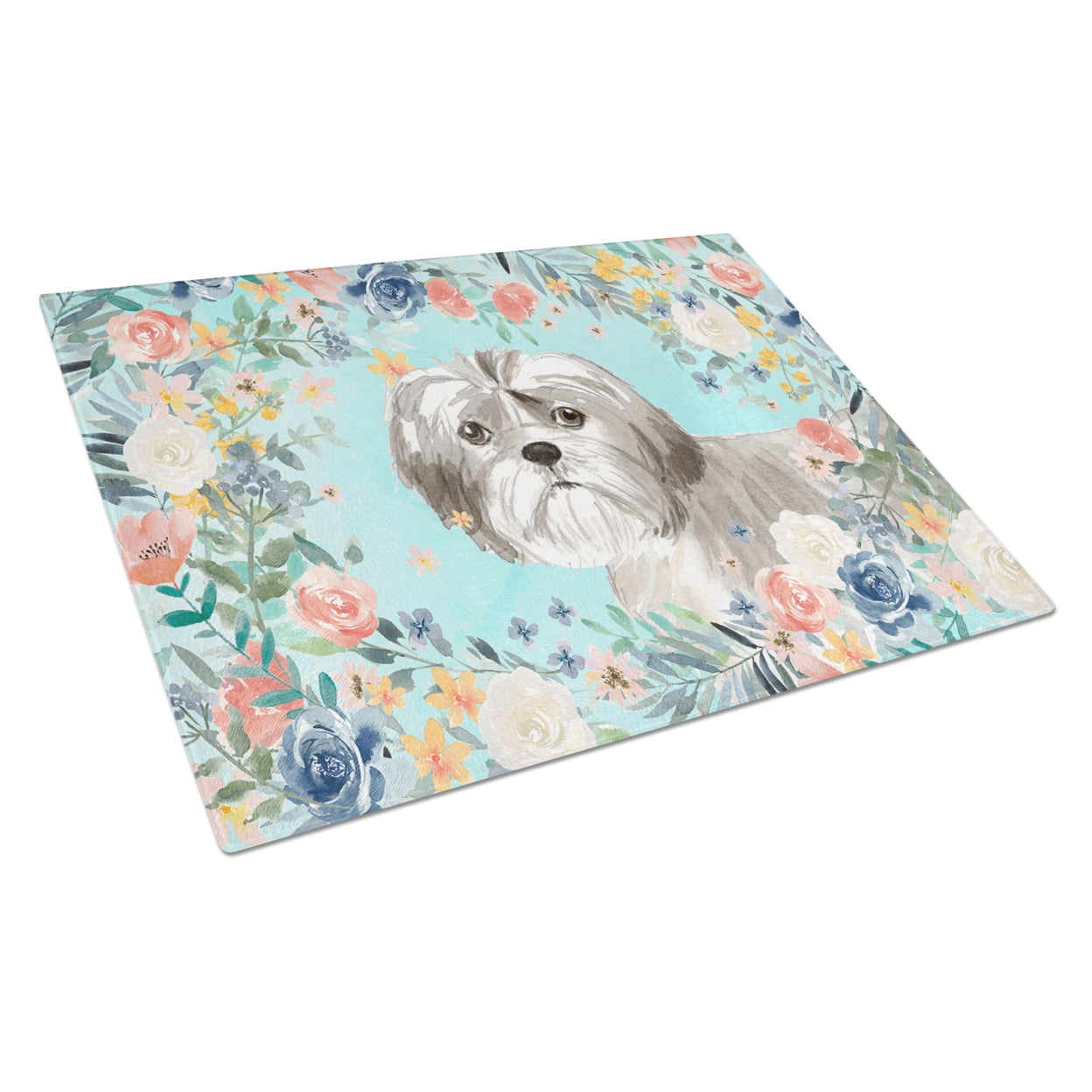 Shih Tzu Puppy Glass Cutting Board - Large