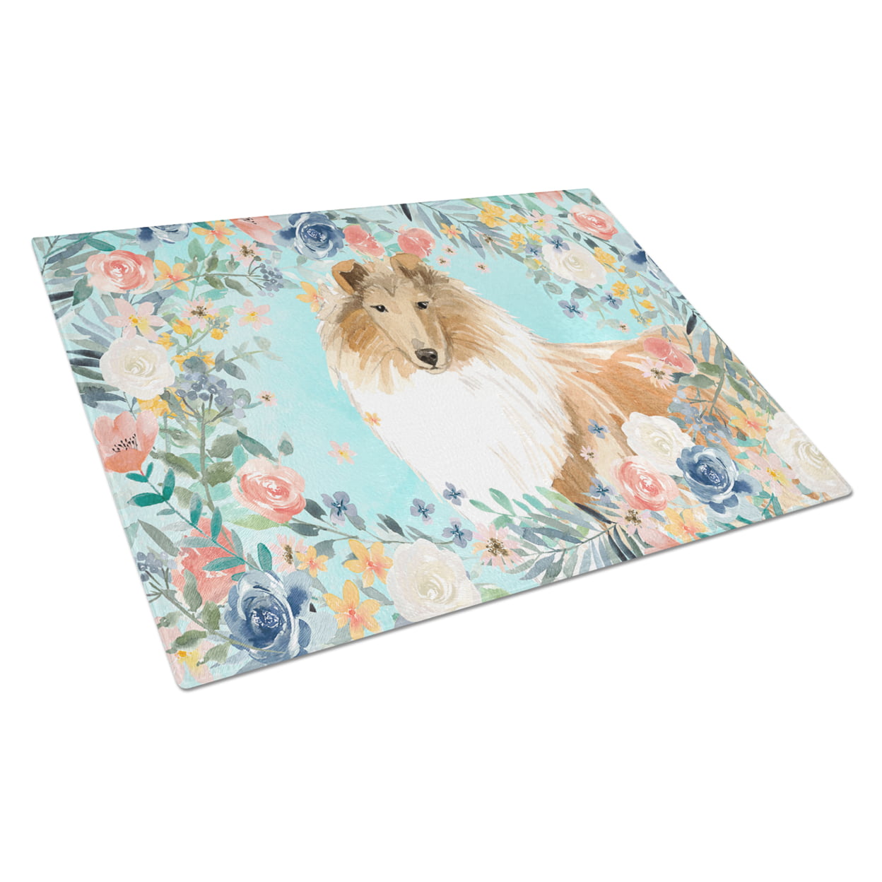Collie Glass Cutting Board - Large