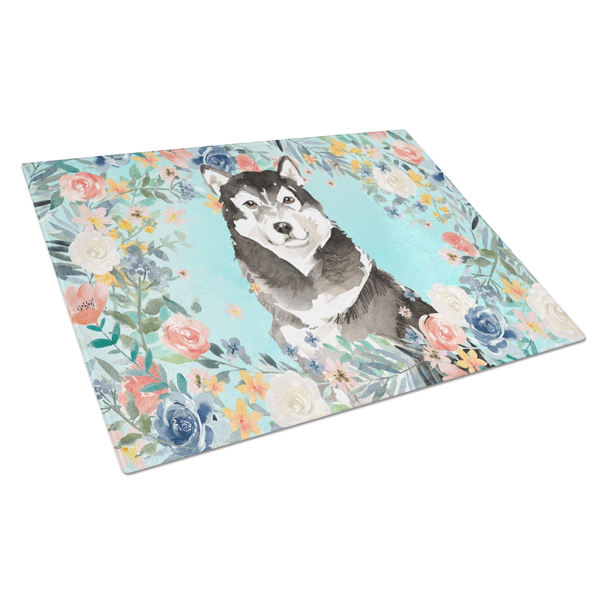 Alaskan Malamute Glass Cutting Board - Large