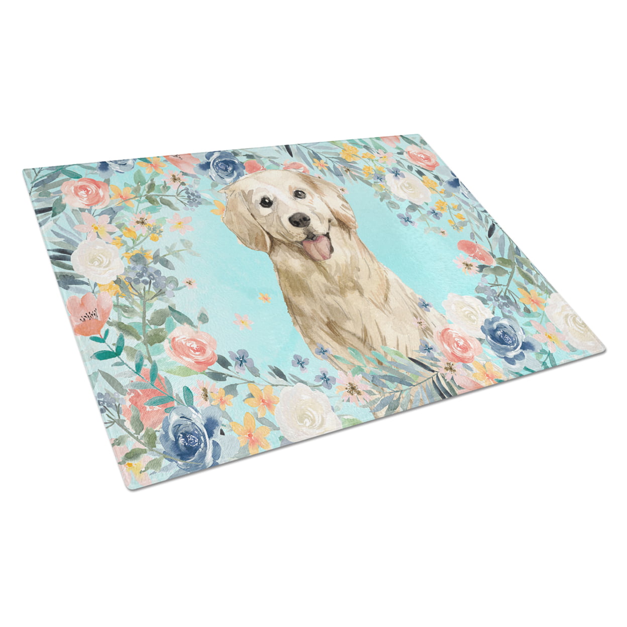 Golden Retriever Glass Cutting Board - Large