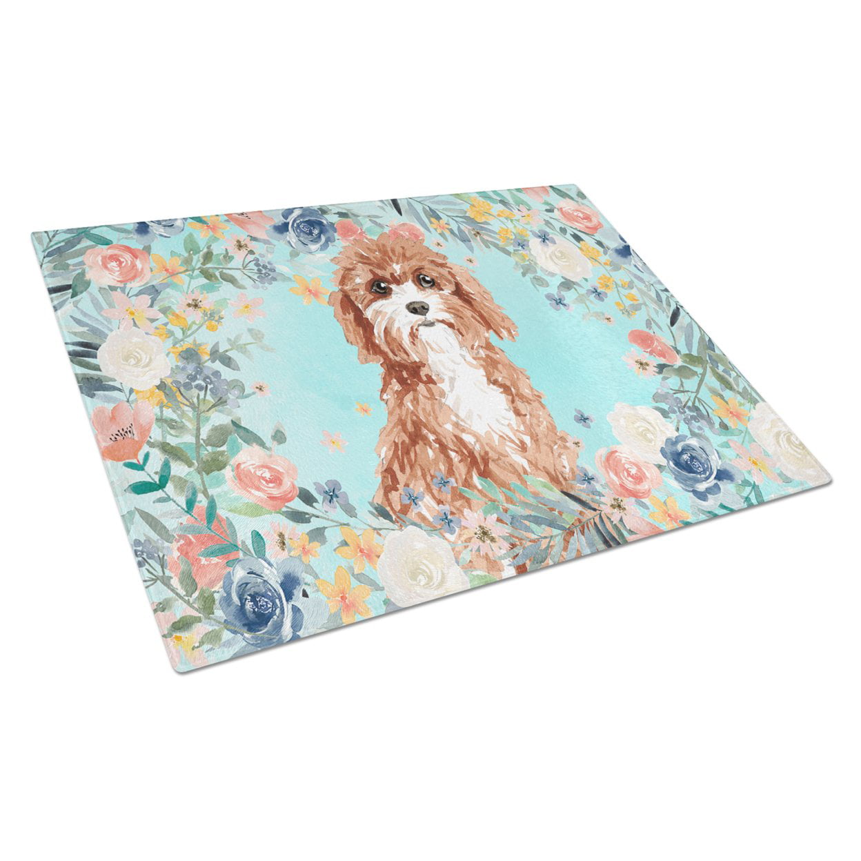 Picture of Carolines Treasures CK3428LCB Cavapoo Glass Cutting Board - Large