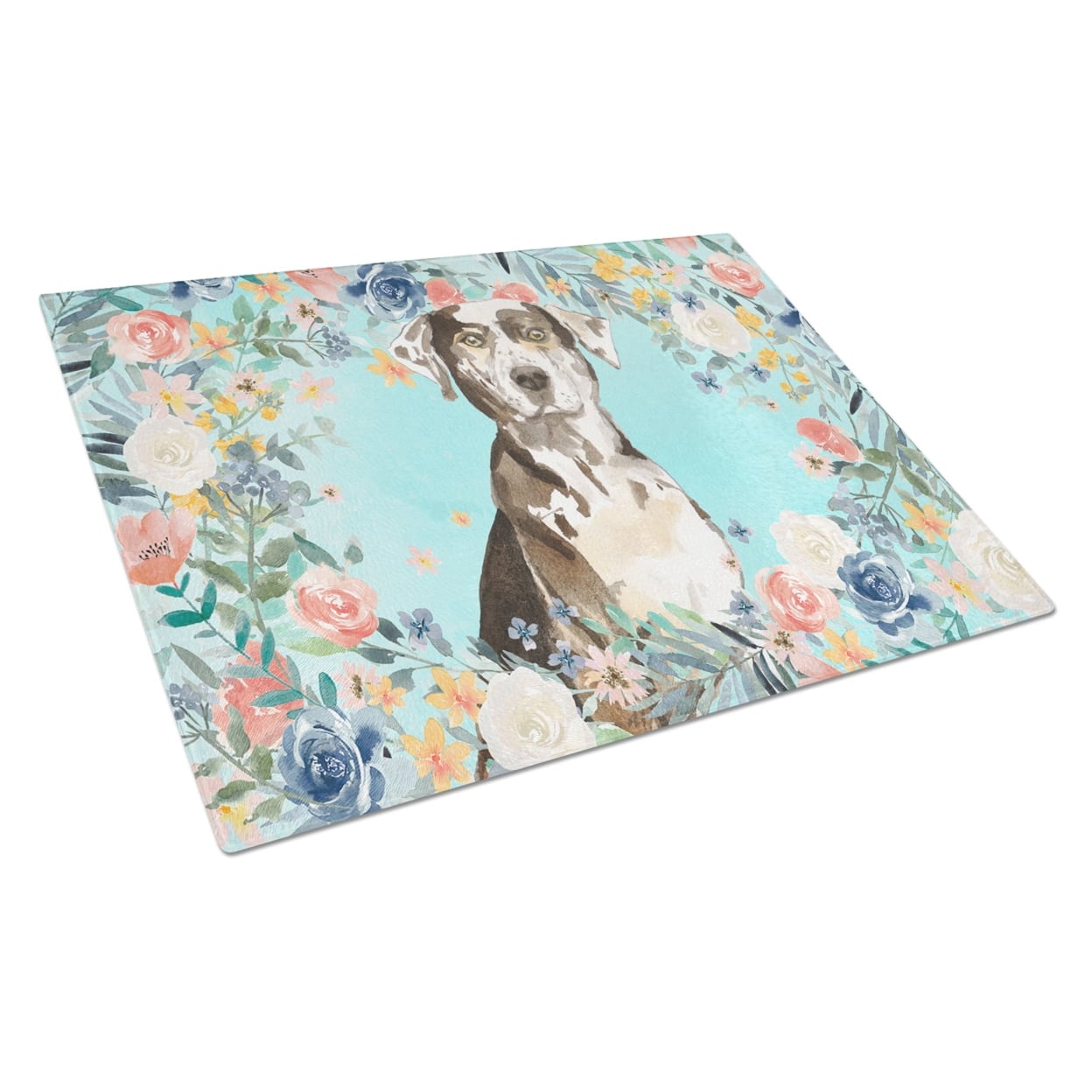 Catahoula Leopard Dog Glass Cutting Board - Large