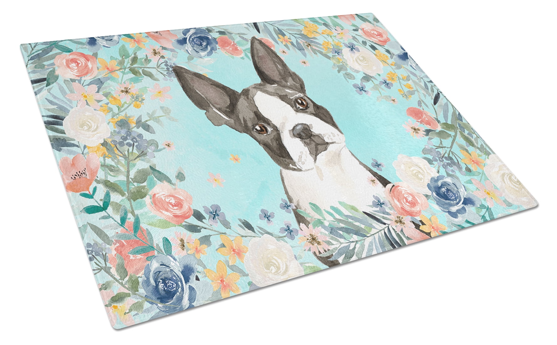 CK3433LCB Boston Terrier Glass Cutting Board - Large