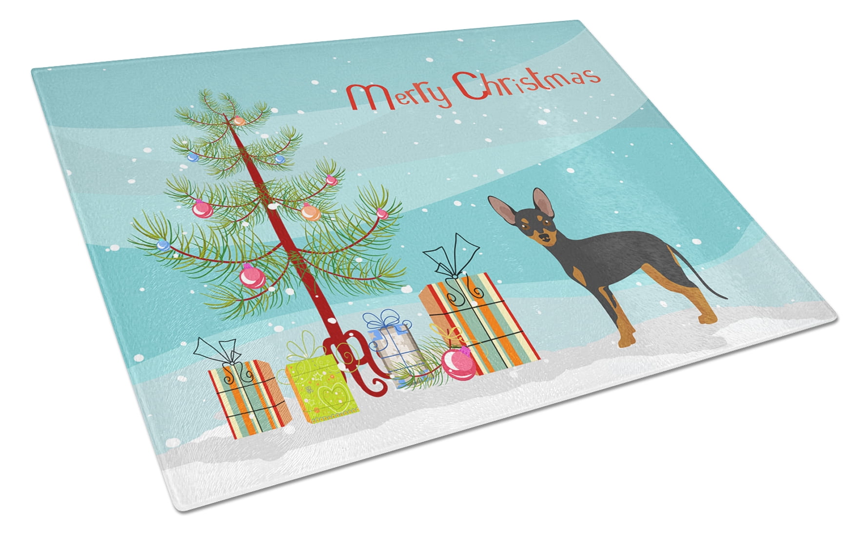 Prague Ratter Christmas Tree Glass Cutting Board - Large