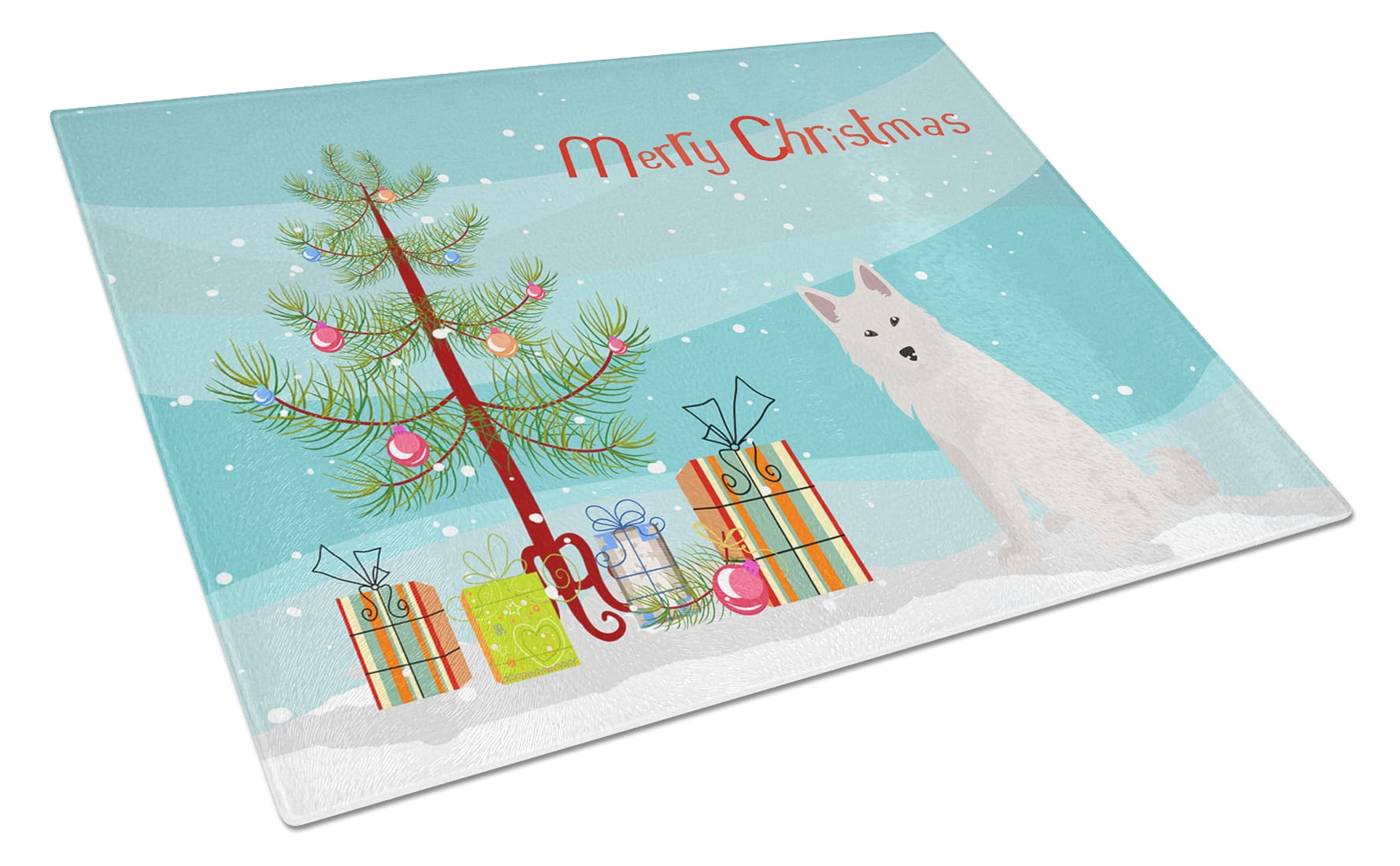 Danish Spitz Christmas Tree Glass Cutting Board - Large