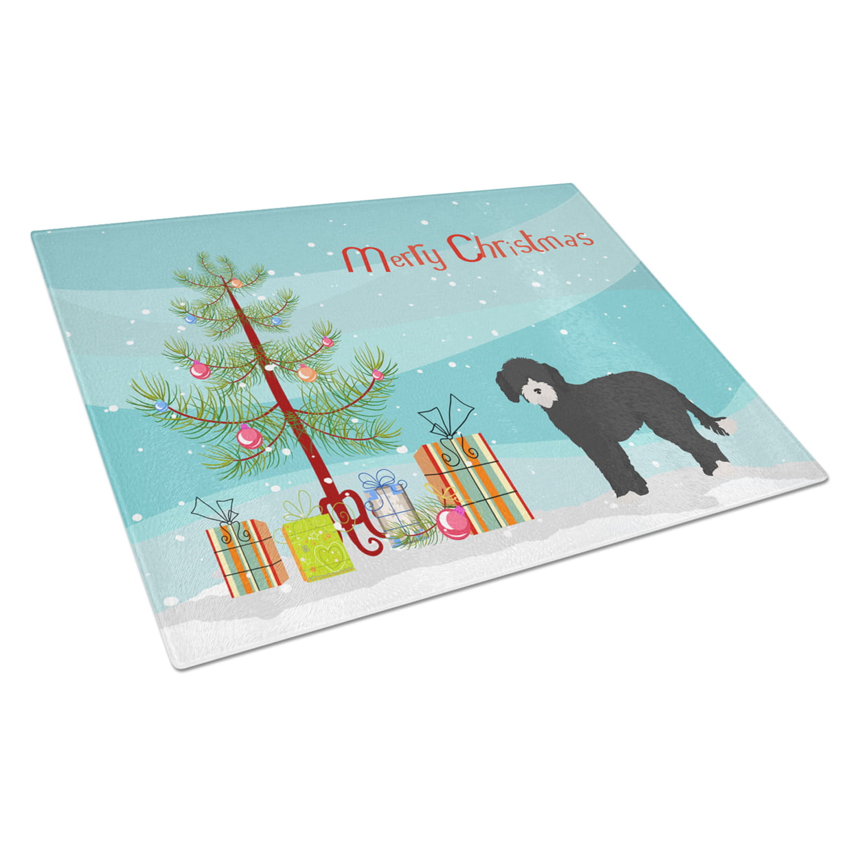 Whoodle No.2 Christmas Tree Glass Cutting Board - Large
