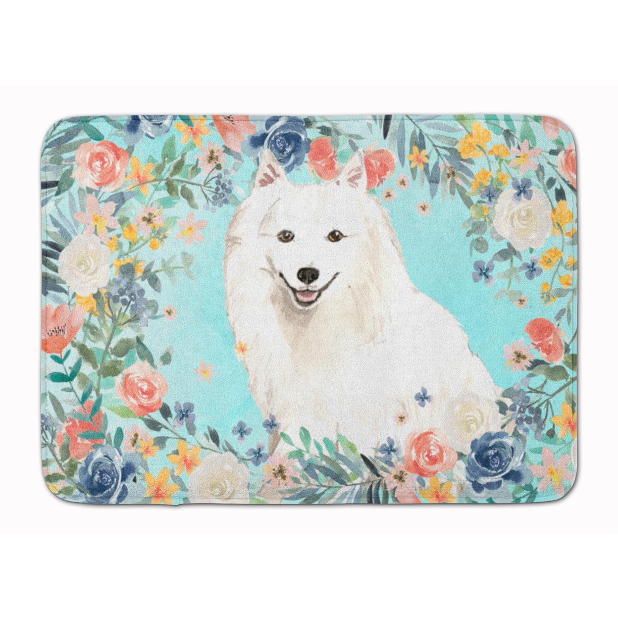 CK3422RUG Japanese Spitz Machine Washable Memory Foam Mat