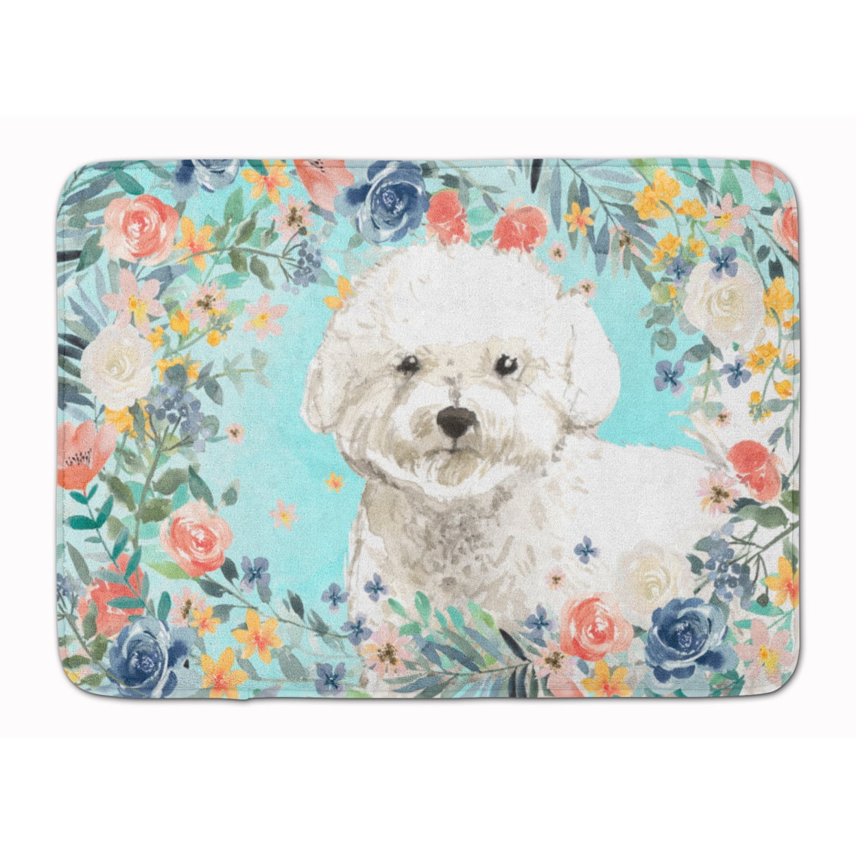 CK3435RUG Bichon Frise Machine Washable Memory Foam Mat