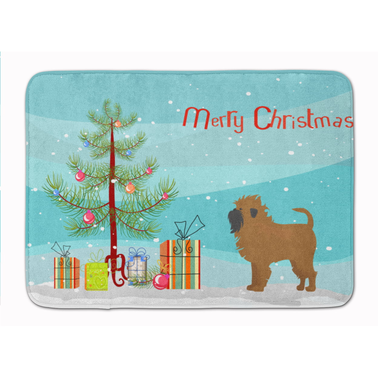 CK3439RUG Tan Affenpinscher Christmas Tree Machine Washable Memory Foam Mat