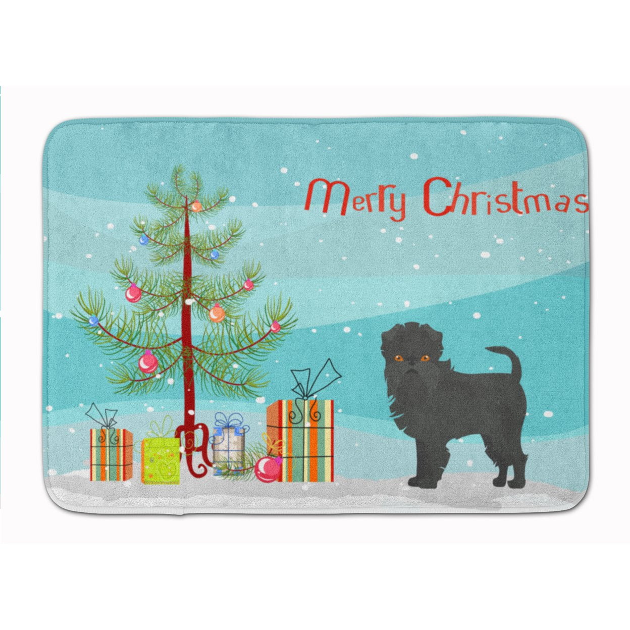 CK3440RUG Affenpinscher Christmas Tree Machine Washable Memory Foam Mat